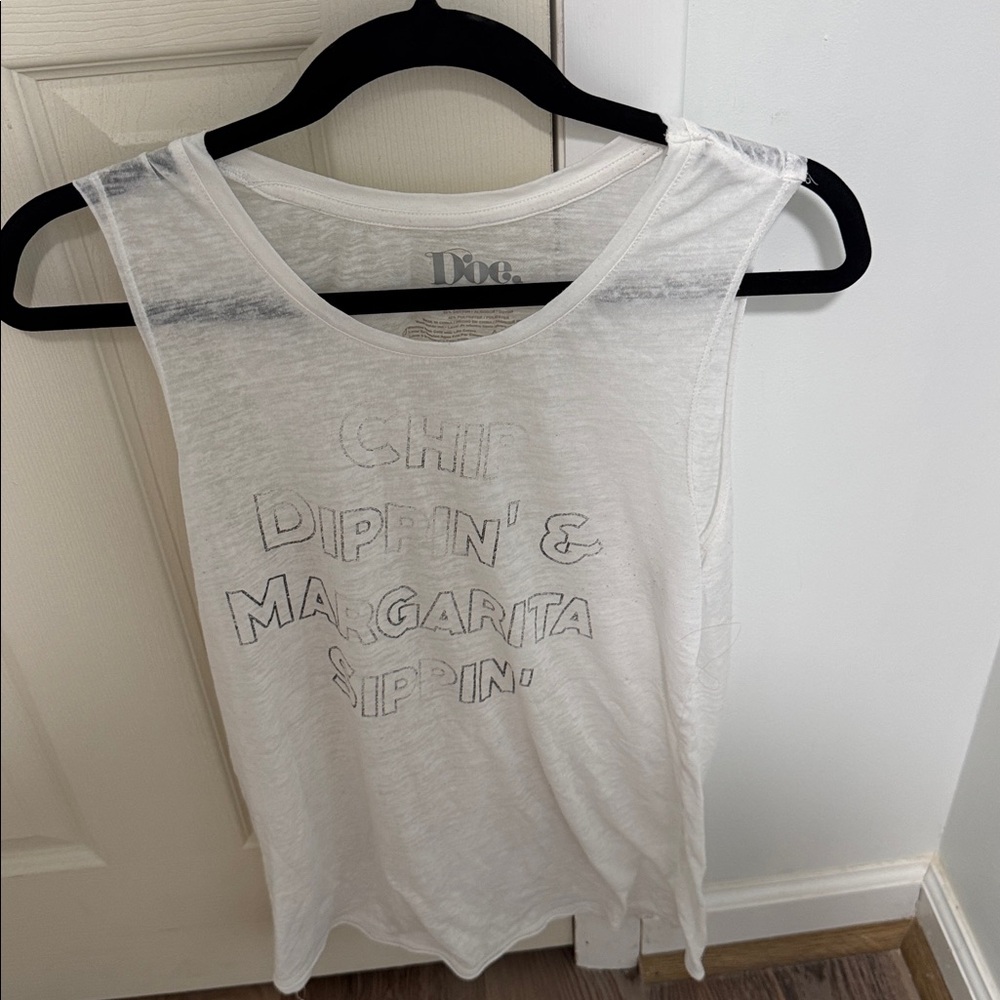 White Graphic Tank Top